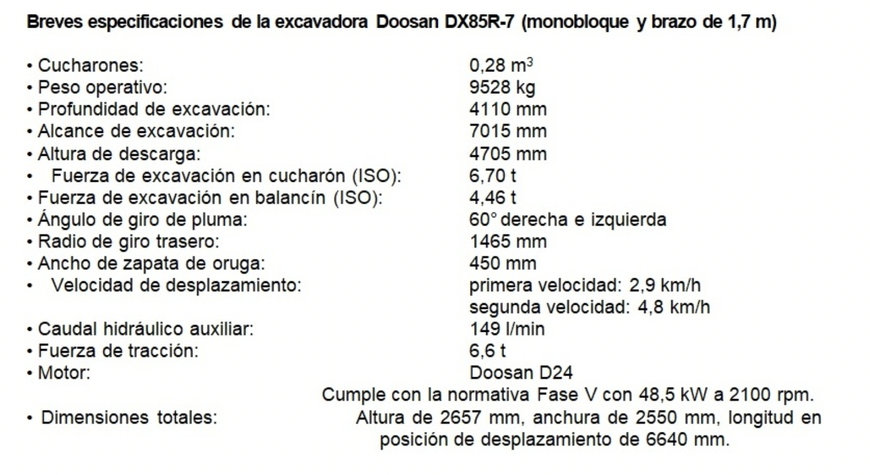 DOOSAN LANZA LA NUEVA MINIEXCAVADORA DX85R-7 DE 8 TONELADAS